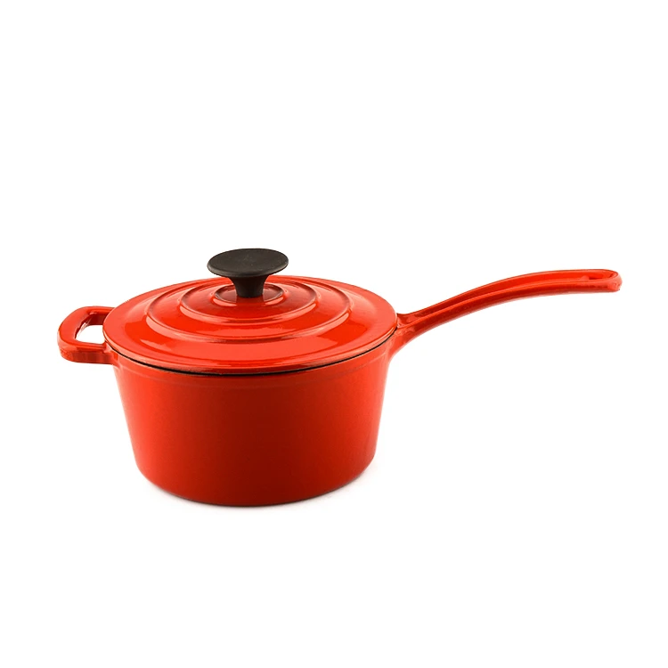 RED Iron Cast Enamel Oval Soup Pot Round Dutch Oven With Lid