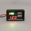 Red LED Digital Display Voltmeter Mini Voltage Meter Battery Tester Panel For DC 12V Cars Motorcycles Vehicles USB 5V2A output