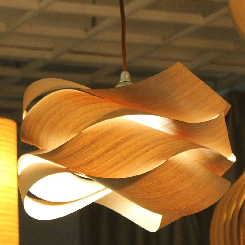 restaurant coffee bar nordic dining room suspension hanging pendant lamp wood light fixture manual wood lighting lights of wood