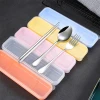 Reusable Portable Travel Stainless Steel Cutlery Set Dinner Flatware Dinnerware Sets With Case