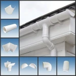 Roof half round gutter/ pvc gutter price/ plastic rain water gutters