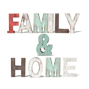 Rustic Wooden craft standing letters cutouts decoration