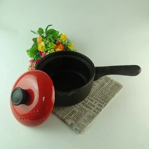 SANBO STOCK Fast Delivery cheap wholesale ceramic cookware black terracotta casserole with color glazed cover
