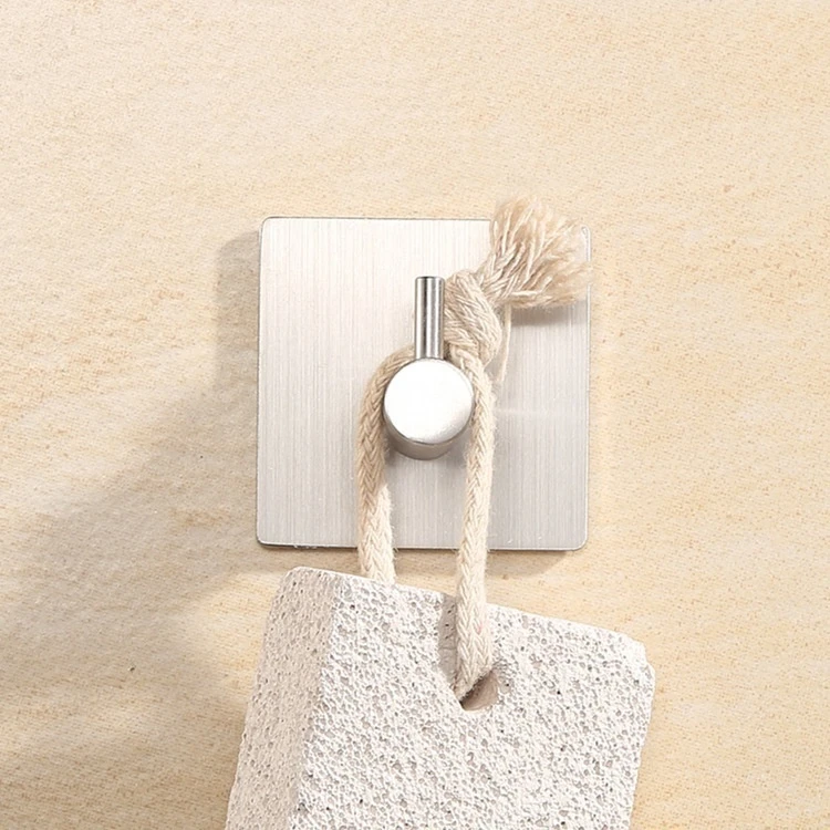 self adhesive hooks hanger Bathroom Accessories Kitchen Hanging Towel Hook  Wall Metal Robe Coat Sticky wall Hook