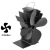 Import Self-Powered 4 Blades Heat Powered Eco Stove Fan Aluminum Black Burning/Cost Efficiency To 33% from China