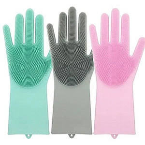 Silicone Cleaning Pet Brush Kitchen Water Heat Resistant Wash Dish Household Washing Gloves