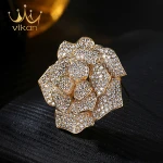 Simple all-match Europe rhinestone flower brooch women