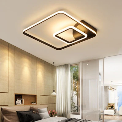 Simple Square LED Pendant Lamp Living Room Modern IP44 LED Ceiling Chandelier Lights