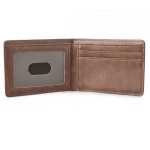 simple thin retro brown crazy horse leather card holder minimalist card holder wallet