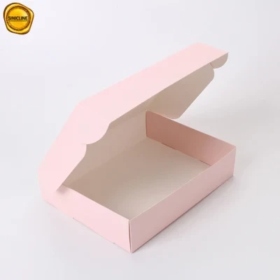 Sinicline 350GSM Pink Printing Paper Gift Box Flat Packing Garment Packaging Boxes