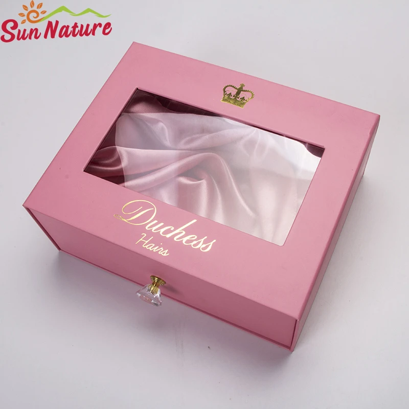 Sinicline Custom Logo Weave Bundle luxury hair extension packaging box