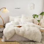 Soft Cosy Plush Shaggy Ultra Crystal Velvet Cuddly Fluffy Bedding Sets Duvet Cover Set of 3 Pieces