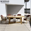 Solid Wood Design Patio Villa Outdoor Furniture Waterproof Woven Rope Dining Chair And Table Balcony Outdoor Furniture