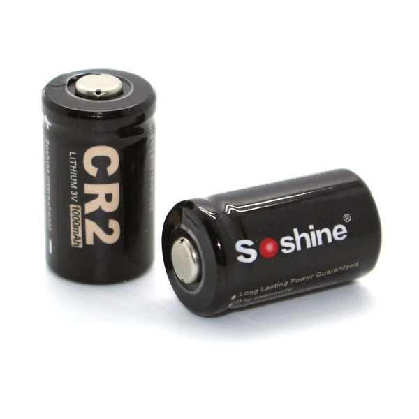 Soshine CR2 3V 1000mAh Primary Lithium Battery 2pcs - Black