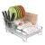 Space saving stainless steel 2 tier dish rack and drainer