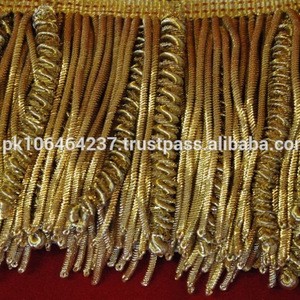 Special fringes mingled in gold metal Tassel Fringe
