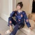 Import Spring new V-neck simulation silk pajamas womens long-sleeved home wear two-piece sleepwear from China