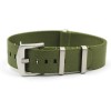 Square Brushed Loop Soft Nylon Watchband 20mm 22mm Green Nato Strap