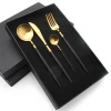 Stainless steel 4 pcs flatware set food spoon and fork, spoon fork knife boxes