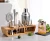 Import Stainless Steel Boston Cocktail Shaker Set Bar Accessory Set with Bamboo Holder Rack from China