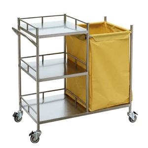 Stainless steel flat hand trolley with wheels