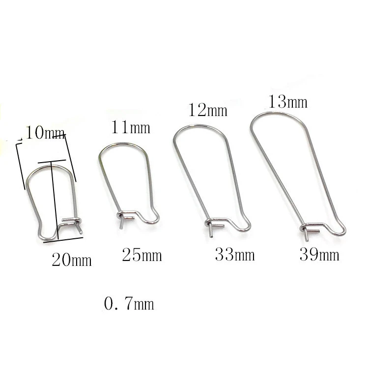 Stainless Steel Kidney Ear Wire Hooks Hoop Earrings Findings Beading Hoops Components for Jewelry Earrings Making