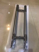 stainless steel polish bathroom sliding glass door handle shower glass door handle in H shape guangdong hardware