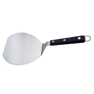 Stainless steel round food turner with wooden handle food shovel pizza shovel