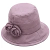 Stock Mother Blank Linen Summer Stylish Polyester Cotton Flower Hat Bucket Hat