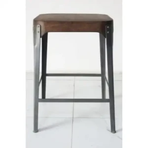 Stool Modern Simple Design New Stackable Metal Small Stool with Wooden Top Multifunctional Bar Stool for Sale