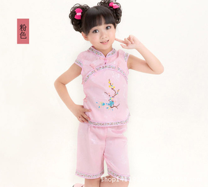 summer girls plum blossom children tang suit jacquard cotton girls Chinese traditional clothing children clothes girls