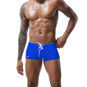 Summer high quality plus size mens swimming trunks fashion lace solid color sunbathing swimming trunks