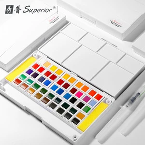 superior 40 color solid watercolor 12 / 18 / 24 / 36 / 48 Color Watercolor Solid Watercolor pigment set with fountain pen