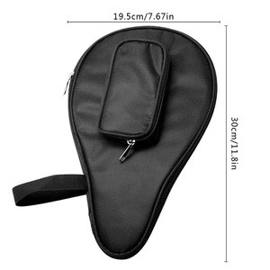 Table Tennis Bat Bag Waterproof Ping Pong Paddle Bat Pouch with Ball Case
