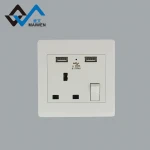 The British standard Single Switched Socket Wall 1 Gang Plug Electric 13 Amp socket