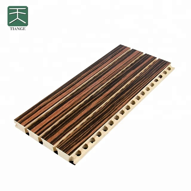 TianGe interior wall decorative wood soundproof grooved wooden sound acoustic panels in soundprofing materials