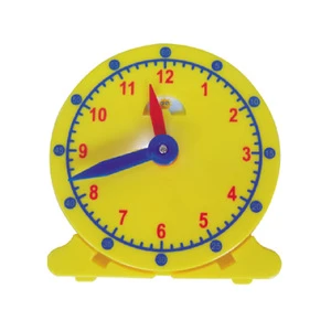 Time learning resources 10 cm plastic yellow moon sun clock manipulative toy