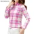 Import TONGYANG Women&#039;s Fashion Plaid Shirt Female College style Blouses Long Sleeve Flannel Shirt Plus Size Cotton Blouses Office Tops from China