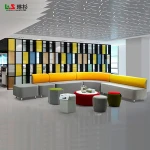 top modern library fabric leisure furniture L shape office sofa