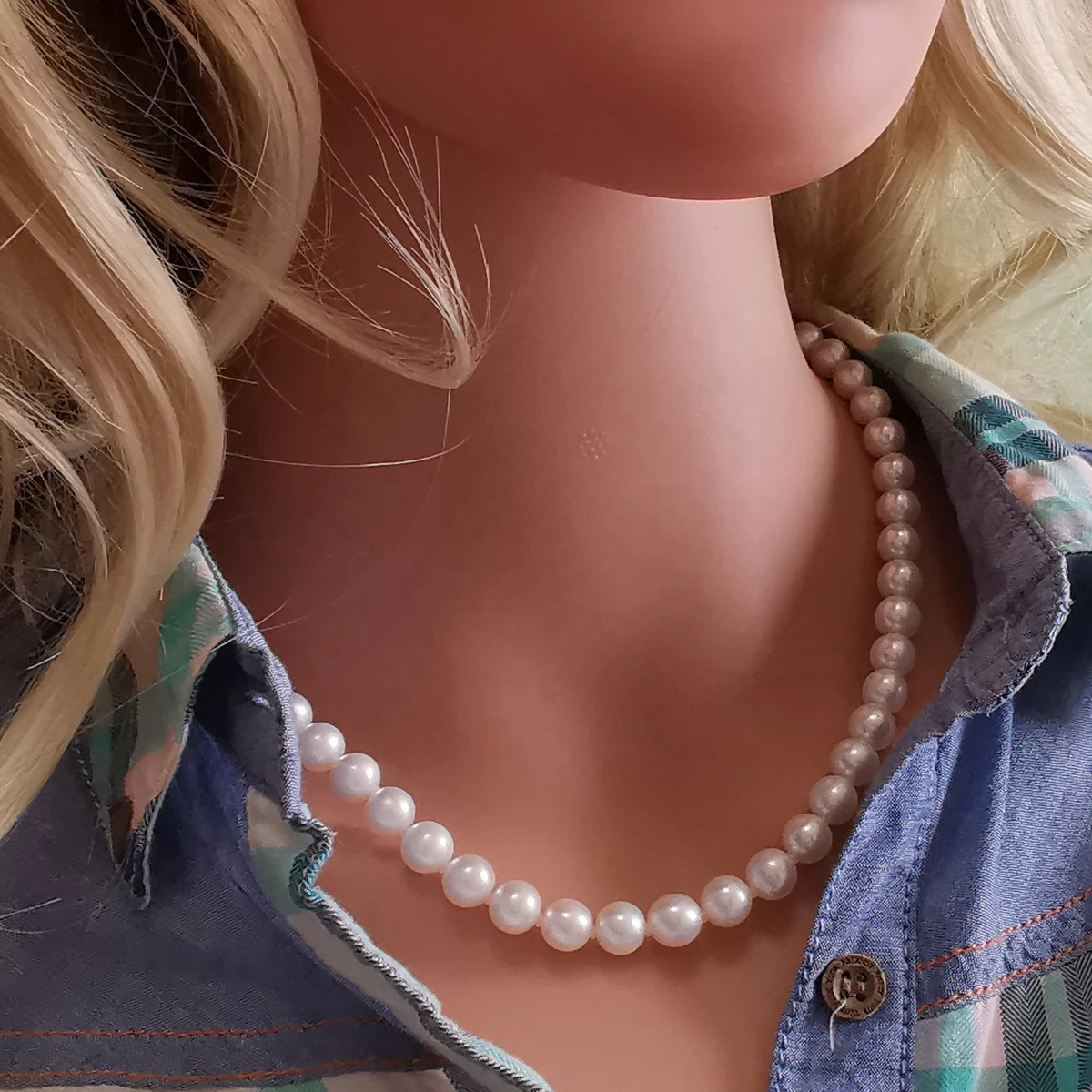Top quality 8mm 9mm real natural loose pearl strand string round white flawless pearl strand freshwater pearl chain