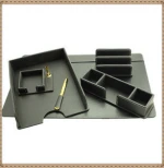 TOP quality desk set office organizer,leather office desktop set