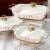 Towin luxury gold marble restaurant rectangle hot pot ceramic display food warmer with glass lid