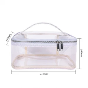 Transparent Frosted PVC Cosmetic Bags Waterproof Travel Toiletries Bag With Zipper Daily Makeup Organizer