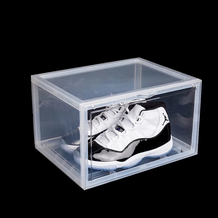 Transparent shoe organizer storage box stackable plastic shoebox