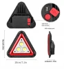 Triangle Traffic Warning Light Portable LED Working Light Car Red Hazard Warning Light USB Rechargeable Foldable 4 Modes