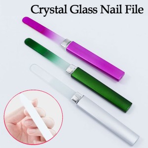 Up to 600 USA Nail shops are selling nail file with logo crystal glass nail file case box durable washable files for hands