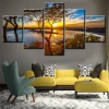 Wall Decor Canvas Tree Abstract Beautiful Scenery Oil Printer 3D Hd Wallpaper Picture 5 Panel Art Modern Decoration Painting
