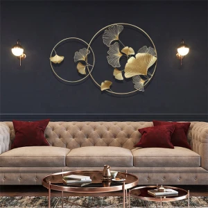 Wall Decor Display Lobby Gold House Wrought Iron Interior Bedroom And Living Room Frame Art Hanging Flower Metal Home Wall Decor