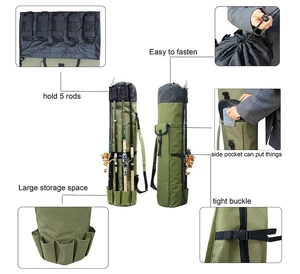 Waterproof Lightweight adjustable Carrier Holder Multi-Pocket Storage Carry Bag Fishing Bag Fishing Rod Bag Case
