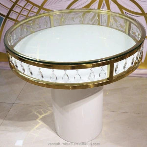 wedding furniture party event cake table white metal base crystal cake table